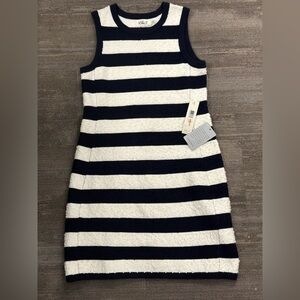 Classic & Timeless. Navy striped dress. Office to after.Sturdy material